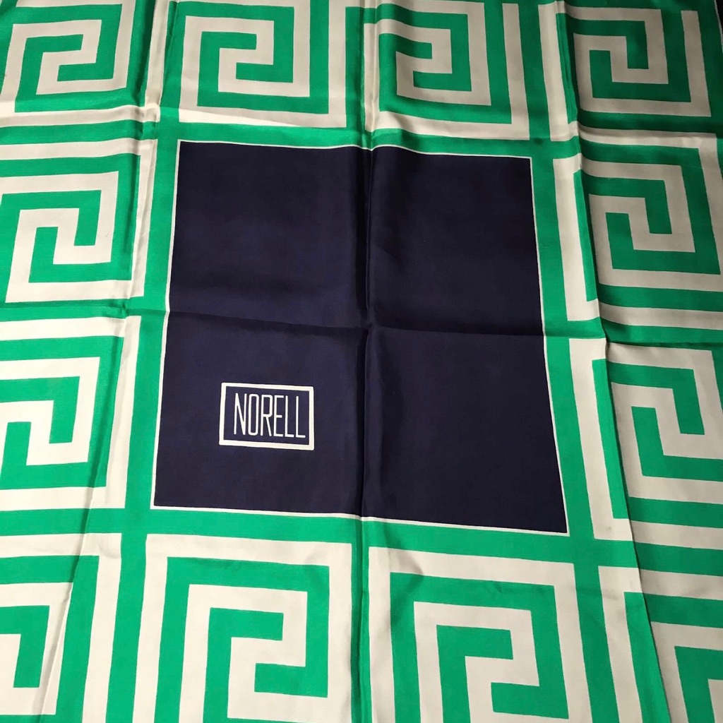 Rare Norman Norell Vintage 100 Silk Scarf